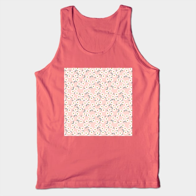 Cute boho tiny flower ornament on pink backdrop. Tank Top by DanielK